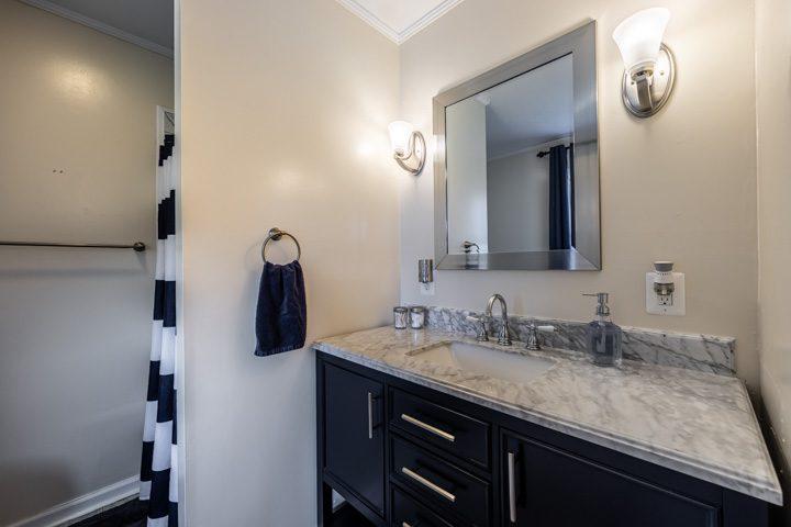 Bathroom vanity with a marble top