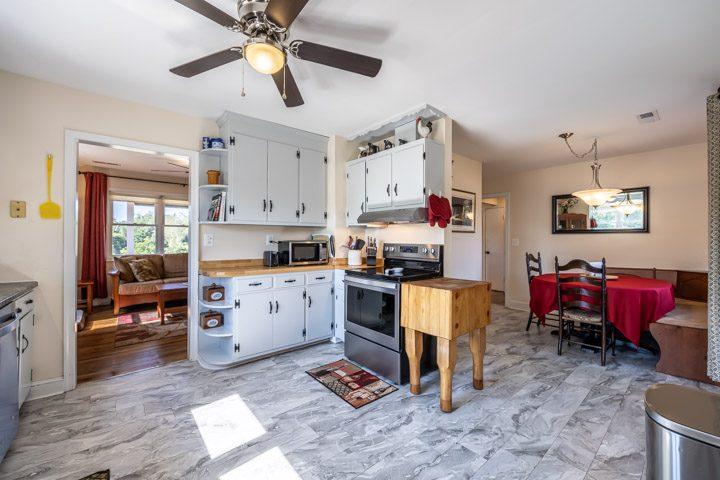 Kitchen open to the dining area